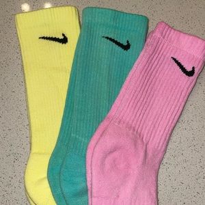 UNISEX Custom dyed yellow Nike socks